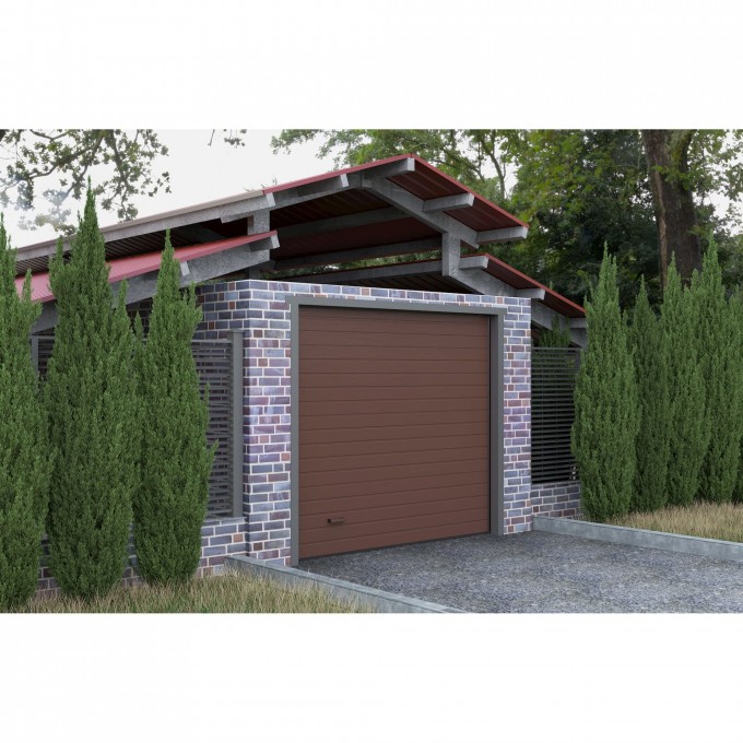 Автоматические гаражные секционные ворота под навес ALUTECH Trend 2500×2250 мм 47996