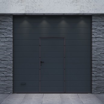 Гаражные секционные ворота с калиткой ALUTECH Trend 3000×3000 мм