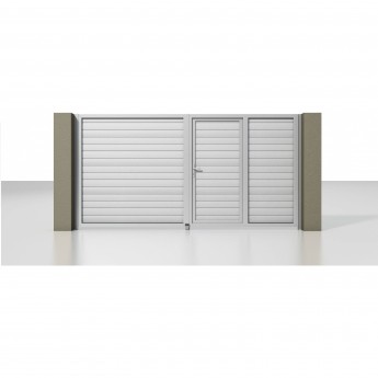 Распашные ворота с калиткой ALUTECH Prestige 4000×2000 мм